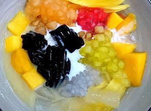 Hình của món Chè sương sa hạt lựu.