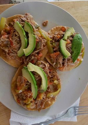 A picture of Shredded Beef Tostadas.