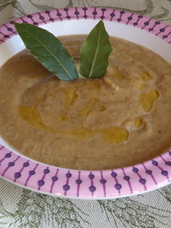 Una foto de Crema de calabaza y champiñones