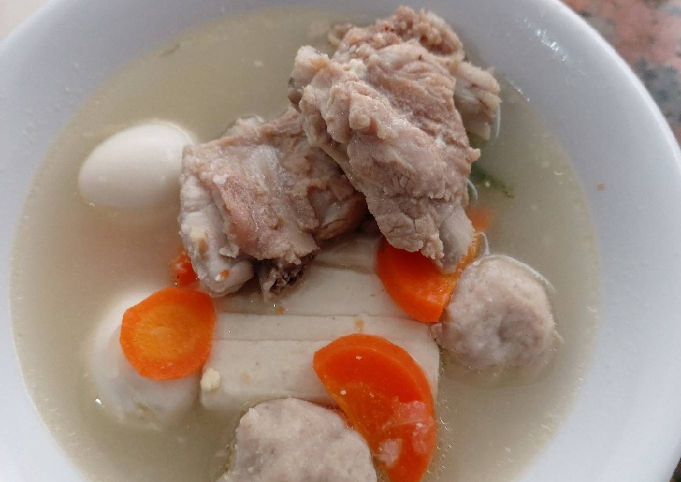 Sup iga komplit, bumbu simple kesukaan anak