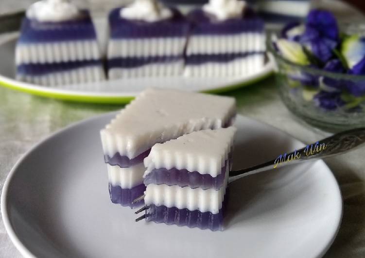 Resep masakan Puding choconut jelly bunga Telang | Cara Buat Puding choconut jelly bunga Telang Yang Sempurna