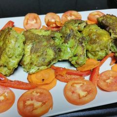 A picture of Mughlai surmai fish, hariyali fish.