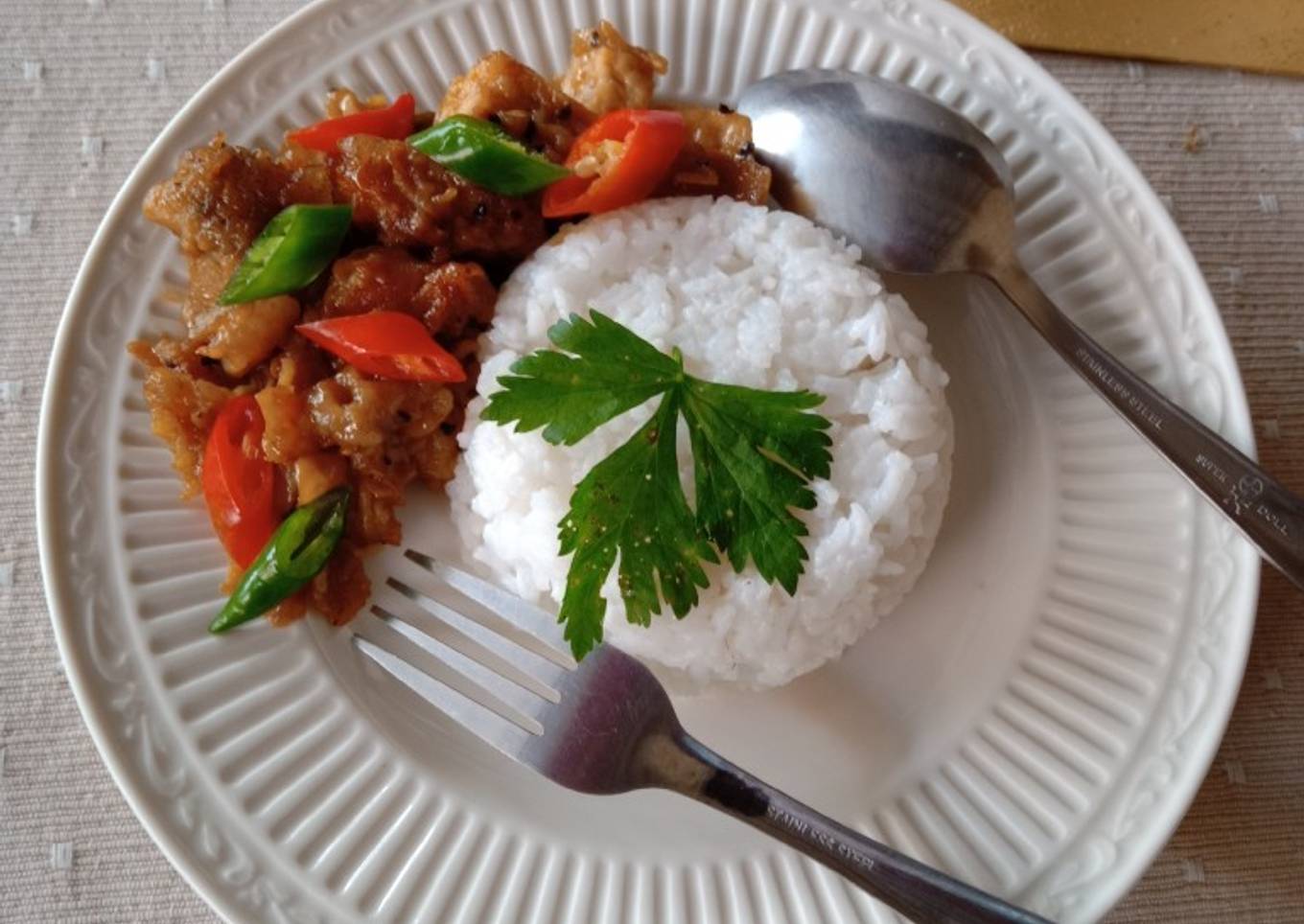 Ayam Tahu Saus Lada Hitam