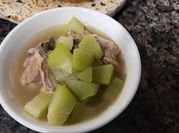 A picture of rice a chayote