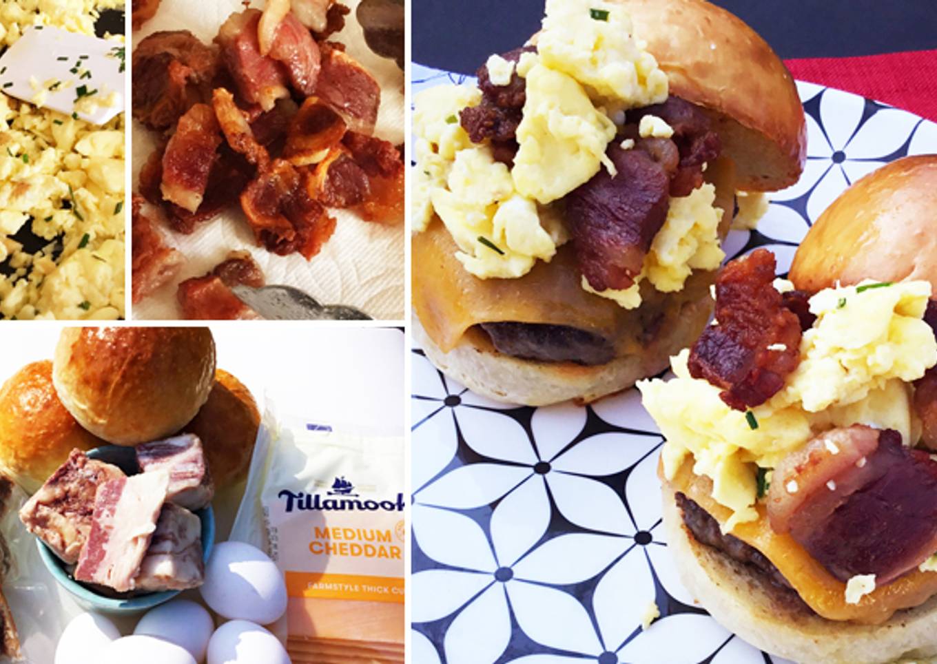 Fullblood Wagyu Beef Bacon and Breakfast Sausage Sandwiches