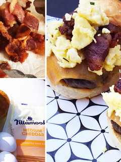 A picture of Fullblood Wagyu Beef Bacon and Breakfast Sausage Sandwiches.