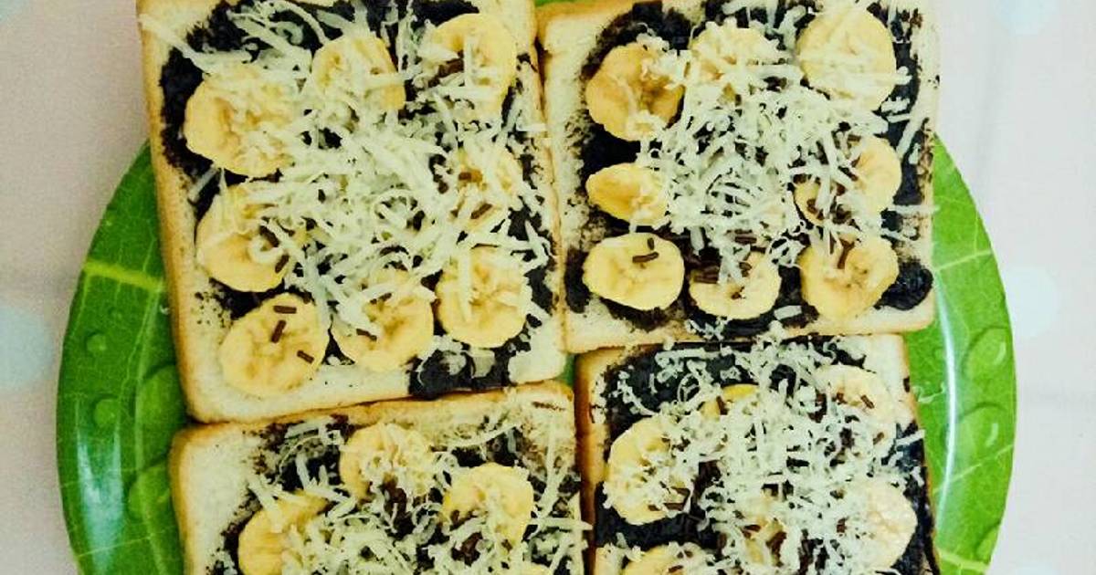  Resep  Roti tawar panggang pisang coklat keju oleh Dian 