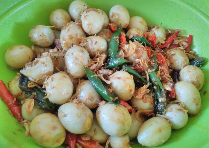 Telur puyuh masak kecap mudah