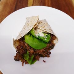 A picture of Mexican style wrap.
