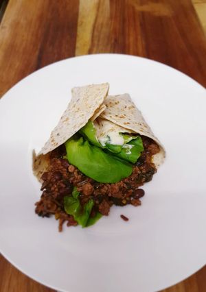 A picture of Mexican style wrap.