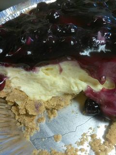 A picture of Easy lemon blueberry cheesecake.