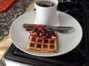 Una foto de masa para waffle