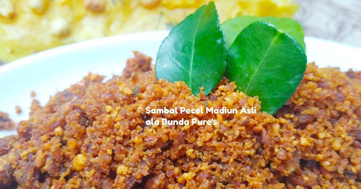 Resep Sambal Pecel Madiun Asli Tak Berminyak Oleh Murni Bunda Pure S Cookpad
