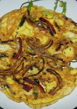 A picture of Spicy Omlette with Rappini.