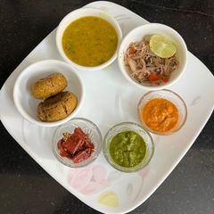 A picture of Barley Flour Daal Baati.