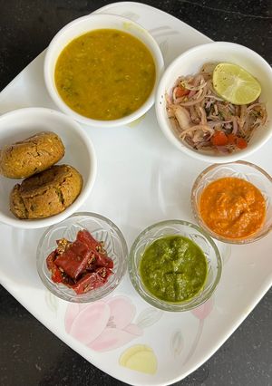 A picture of Barley Flour Daal Baati.