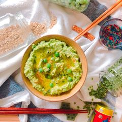 Green peas Miso hummus A picture of Green peas Miso hummus.
