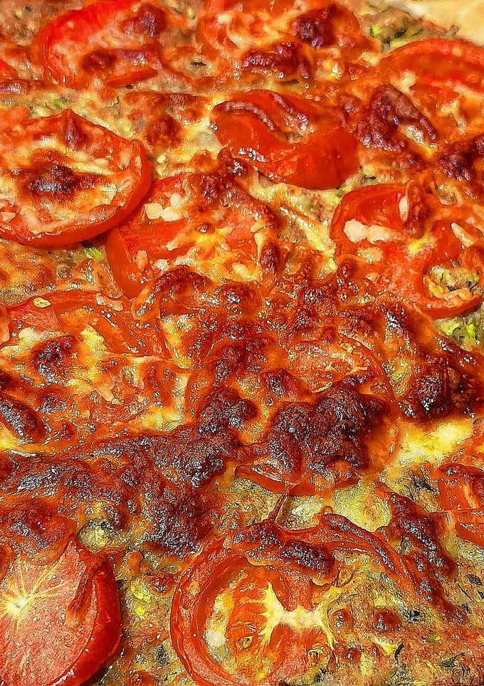 Una foto de Pizza de calabacín