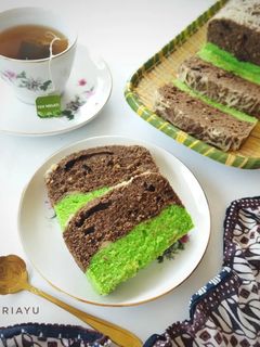 Foto resep Bolu Tempe Oreo Pandan Keju Kukus