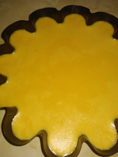 Una foto de Flan de turrón blando