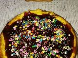 Tarta de queso con mermelada de fresa
