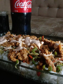 A picture of Chicken BBQ Rice 🍚🍢🍛.