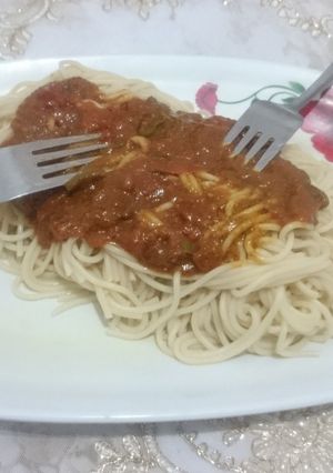 صورة لوصفة سباغيتي بالصوص