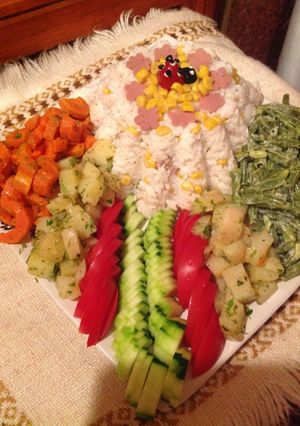 صورة لوصفة سلطة بالخضر والأرز