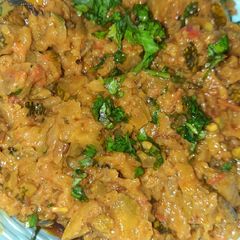 A picture of Kaddu (pumpkin) sabzi.