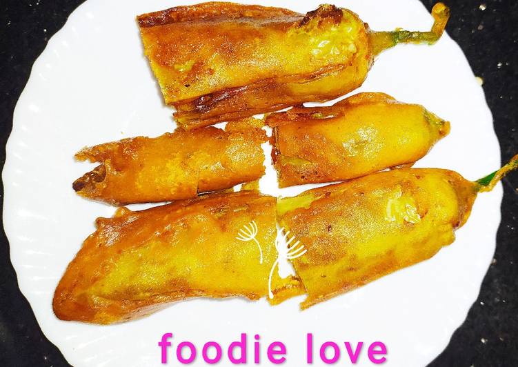 Simple Way to Make Homemade Chilli bajji Stuffed version