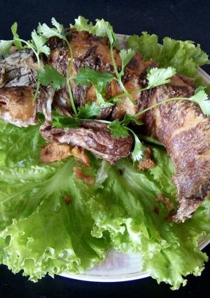 Hình của món Cá lóc cuộn thịt chiên giòn.