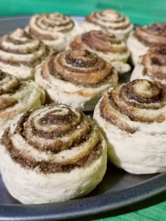 Una foto de Rollos de canela y avena {sin levadura }