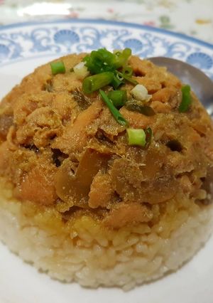 Foto resep Nasi Tim Ayam Jamur / Steam Chicken Mushroom Rice