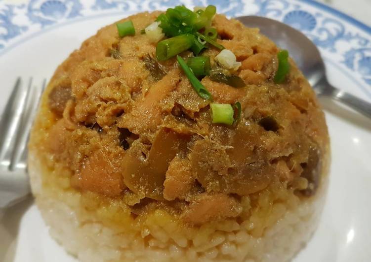Resep Nasi Tim Ayam Jamur / Steam Chicken Mushroom Rice, Enak Banget