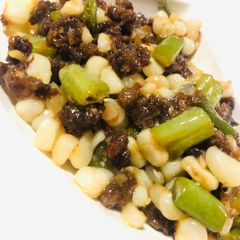 Beef Shawarma & Corn Stir-fry in Sweet Chili Sauce - Side Dish - A picture of Beef Shawarma & Corn Stir-fry in Sweet Chili Sauce - Side Dish -.