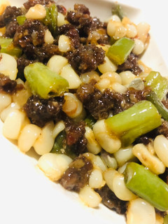 A picture of Beef Shawarma & Corn Stir-fry in Sweet Chili Sauce - Side Dish -.
