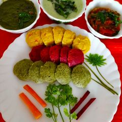 A picture of Pearl millet vegetable mini idli.
