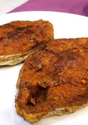 A picture of Fried Mackerel in Turmeric and Curry Powder.