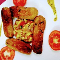 A picture of Middle eastern chicken kebabs.