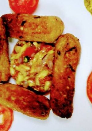 A picture of Middle eastern chicken kebabs.