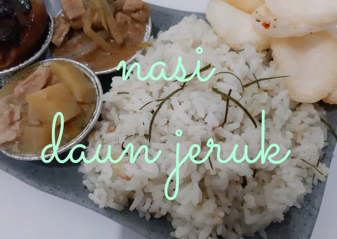 Rahasia Bikin Nasi daun jeruk fiber creme rice cooker (sayur lebaran), Enak