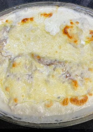 Una foto de Brótola a la Crema de Roquefort
