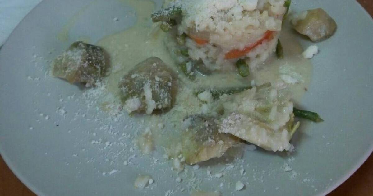 Risotto con espárragos y alcachofas 4 recetas caseras Cookpad