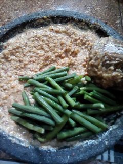 Foto resep Kacang panjang penyet sambal kacang