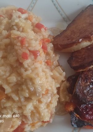Una foto de Risotto vegano con hongos