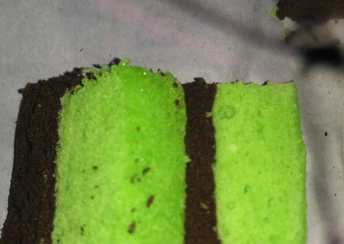 Resep Brownies Amanda pandan coklat mantap, Sempurna