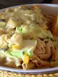 Pasta con crema de vegetales ligera