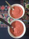 Helado de frutilla y banana