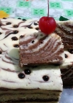 Foto resep Zebra cake kukus simple