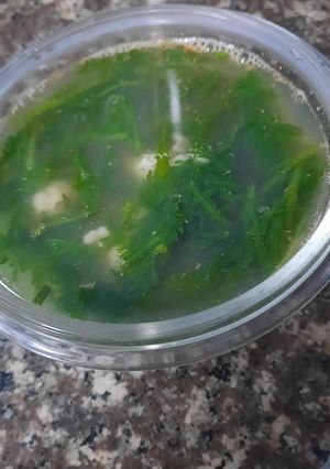 Hình của món Canh tần ô nấu tôm.